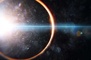 Wall Mural - celestial ring: retro film - a cosmic event captured on retro film. symbolizing: mystery, wonder, th