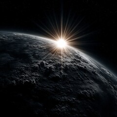 Wall Mural - the sun shining brightly over the earth, illuminating its surface with its warm light the background