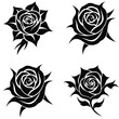 © MDARIF - set of roses, black and white roses