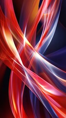 Wall Mural - intertwined luminous ribbons of vibrant color create an abstract display.