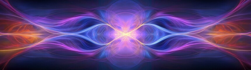 Wall Mural - the background features an abstract blend of blue and purple hues with dynamic, futuristic elements,