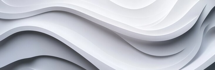Wall Mural - the abstract white panorama features a light pattern of gray and silver with a gradient that include