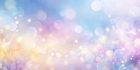 Wall Mural - pastel dreamland soft bokeh background with sparkling lights and delicate floral hints
