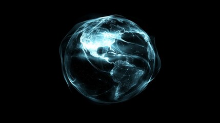 Wall Mural - a globe of blue color is surrounded by a network of lines