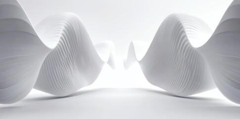 Wall Mural - a modern backdrop design featuring gray wave curve lines and abstract background with flowing partic