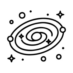 Wall Mural - explore the cosmos a vector illustration of a galaxy with stars and planets icon