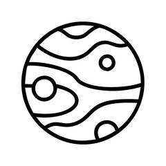 Wall Mural - planet jupiter icon vector illustration of space planet with moon and gas giant