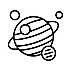 Wall Mural - explore the cosmos with this planet and moons vector illustration astronomy art