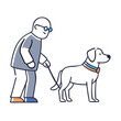 © Indeed_stasi - Elderly man walking with dog