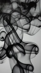 Aufkleber - an abstract scene where dynamic black incense smoke 