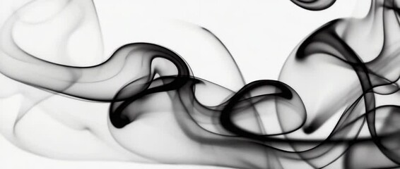 Poster - an abstract scene where dynamic black incense smoke 