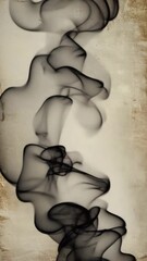 Poster - an abstract scene where dynamic black incense smoke 