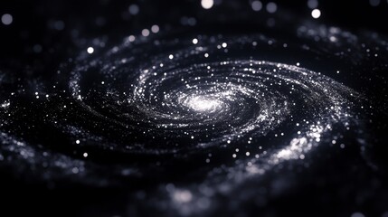 Wall Mural - abstract spiral galaxy swirling with bright stars and cosmic dust.