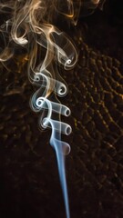 Poster - an abstract scene where dynamic black incense smoke 