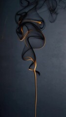 Poster - an abstract scene where dynamic black incense smoke 