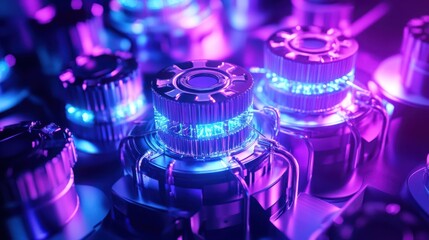 Futuristic Quantum Core Glowing with Binary Qubits - 6x