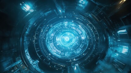 Quantum Core Glowing with Binary Holographic Projection