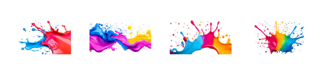 Wall Mural - vibrant paint splashes forming patterns on transparency