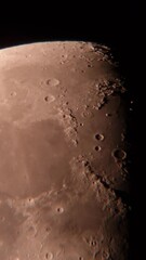 Wall Mural - half moon video through a telescope with turbulent atmosphere.