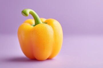 Wall Mural - capture minimalistic image of single fresh bell pepper on smooth solid color background