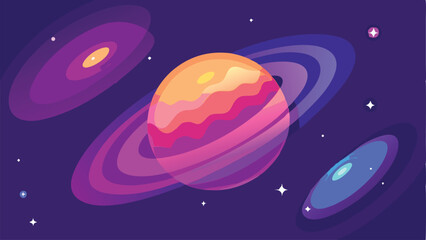 Wall Mural - vector illustration of a rocket in space