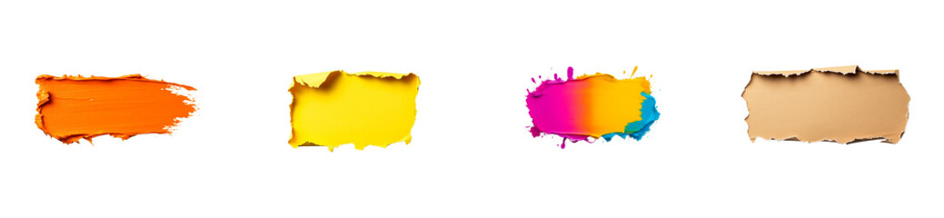 Wall Mural - vivid artistic texture, brushstrokes background element, colors palette smears, cut out transparent