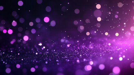 Wall Mural - Abstract purple and pink bokeh background with glittering particles.