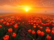 © Focusshop - Sunrise over a vibrant tulip field