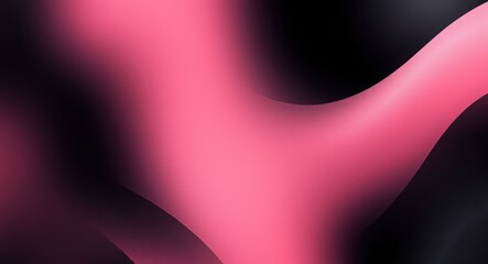 Wall Mural - Grainy gradient abstract background,  abstract wavy shape in pink and black gradient background with smooth transitions