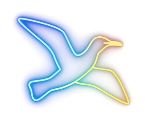 Wall Mural - png seagull icon neon background silhouette.