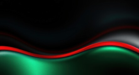 Wall Mural - Abstract background featuring a red wave over green and black gradient colors