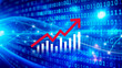 © napaporn - Global business growth analysis and asset investment chart Business and Finance, Up arrow economic chart, global economic trend analysis, Financial graph analysis on virtual screen.