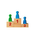 © Foyez Ullah - Wooden Figures on Winners Podium First Second Third Place On Transparent Background