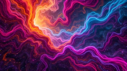 Wall Mural - vibrant interplay of colors in abstract cosmic design