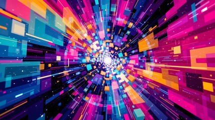 Wall Mural - mesmerizing artwork featuring a vibrant blend of colors and shapes