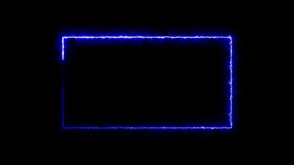 Wall Mural - blue color rectangle glowing neon frame background animation, glowing neon rectangle border frame in
