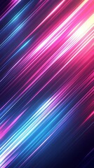 Poster - An abstract background of colorful neon light streaks creating a dynamic movement and vibrant atmosphere : Generative AI