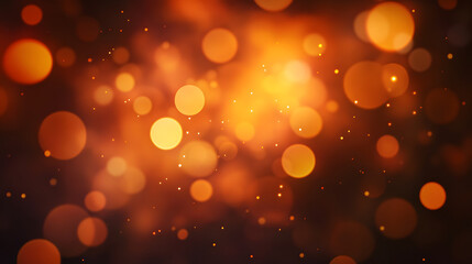 Wall Mural - a warm, mesmerizing background filled with glowing orange and golden bokeh lights, creating a soft, 