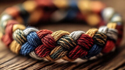 Poster - Beautifully crafted braided bracelet in vivid colors showcasing exceptional artistry and design : Generative AI