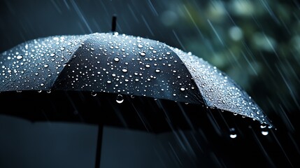 Leinwandbilder - Close-up of a rain drenched umbrella highlighting each droplet in a captivating and artistic manner : Generative AI