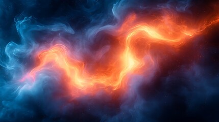 Wall Mural - a mesmerizing blend of swirling, iridescent smoke and liquid neon plasma, forming intricate fluid pa