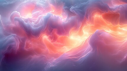 Wall Mural - a prismatic explosion of soft pastel waves, forming a surreal marble-like texture with infinite dept
