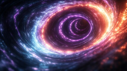 Wall Mural - a radiant vortex of endless glowing lines, converging into an infinite spiraling fractal, shifting h