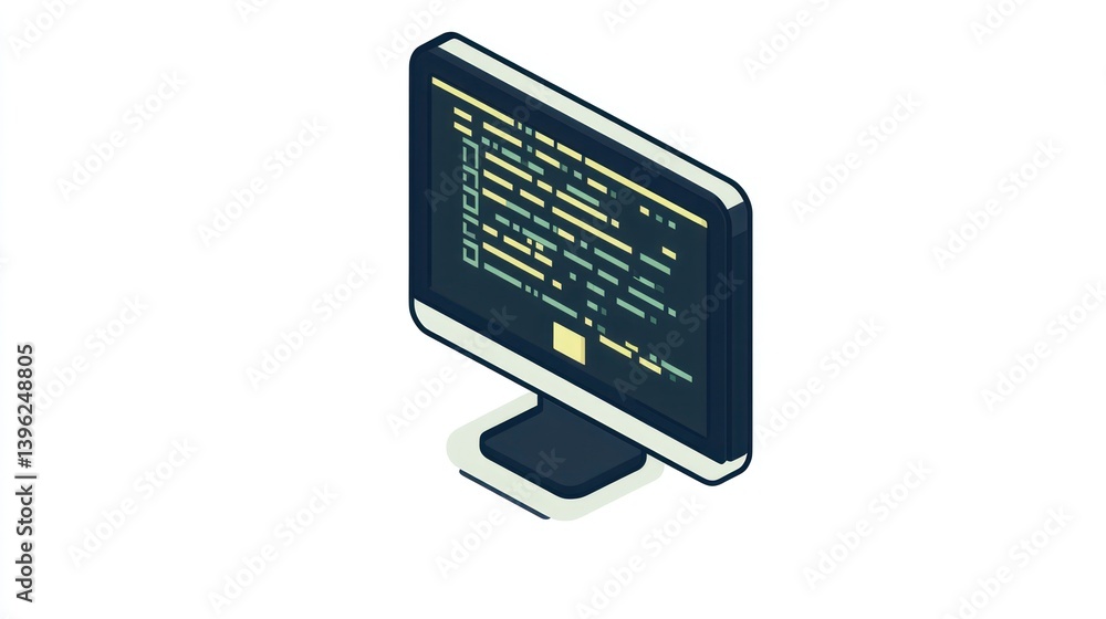 Computer Monitor Displaying Code Ideal for Technology Programming and ...