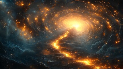 Wall Mural - ethereal glowing fractals expanding infinitely, forming intricate patterns of luminous energy suspen