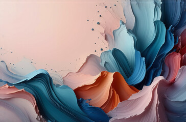 Canvas Print - abstract flowing shapes in pastel hues create a calming and artistic backdrop. soft waves of color b