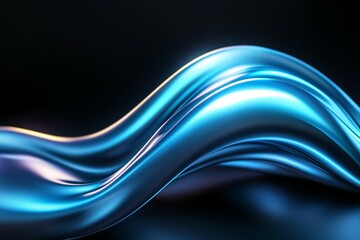 Wall Mural - a blue wave with a silver background