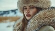 © Abdul - Luxury winter fashion fur coat hat A high end winter fashion photoshoot with a model in a fur lined coat and hat