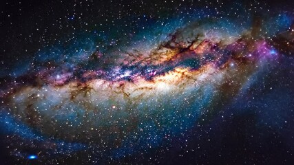 Wall Mural - Stunning view of a spiral galaxy showcasing vibrant colors and cosmic details in deep space