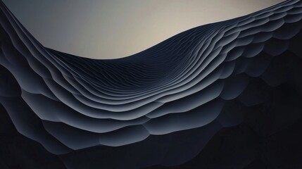Wall Mural - wavy layered texture. dark and neutral tones create an abstract dimensional effect